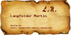 Langfelder Martin névjegykártya