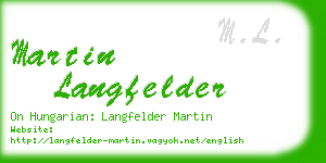 martin langfelder business card
